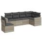 Preview: 6-tlg. Garten-Sofagarnitur mit Kissen Hellgrau Poly Rattan