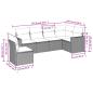 Preview: 6-tlg. Garten-Sofagarnitur mit Kissen Hellgrau Poly Rattan