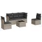 Preview: 6-tlg. Garten-Sofagarnitur mit Kissen Hellgrau Poly Rattan