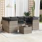 Preview: ARDEBO.de - 7-tlg. Garten-Sofagarnitur mit Kissen Hellgrau Poly Rattan