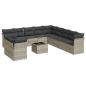 Preview: 12-tlg. Garten-Sofagarnitur mit Kissen Hellgrau Poly Rattan