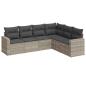 Preview: 6-tlg. Garten-Sofagarnitur mit Kissen Hellgrau Poly Rattan
