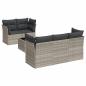 Preview: 6-tlg. Garten-Sofagarnitur mit Kissen Hellgrau Poly Rattan