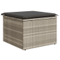 Preview: 13-tlg. Garten-Sofagarnitur mit Kissen Hellgrau Poly Rattan