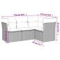 Preview: 4-tlg. Garten-Sofagarnitur mit Kissen Hellgrau Poly Rattan