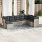 Preview: ARDEBO.de - 8-tlg. Garten-Sofagarnitur mit Kissen Hellgrau Poly Rattan