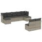 Preview: 9-tlg. Garten-Sofagarnitur mit Kissen Hellgrau Poly Rattan
