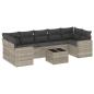 Preview: 8-tlg. Garten-Sofagarnitur mit Kissen Hellgrau Poly Rattan