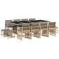 Preview: 13-tlg. Garten-Essgruppe mit Kissen Beigemischung Poly Rattan
