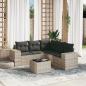 Preview: ARDEBO.de - 6-tlg. Garten-Sofagarnitur mit Kissen Hellgrau Poly Rattan