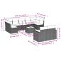 Preview: 10-tlg. Garten-Sofagarnitur mit Kissen Hellgrau Poly Rattan