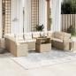 Preview: ARDEBO.de - 11-tlg. Garten-Sofagarnitur mit Kissen Beige Poly Rattan