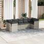 Preview: ARDEBO.de - 7-tlg. Garten-Sofagarnitur mit Kissen Hellgrau Poly Rattan