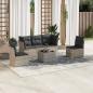 Preview: ARDEBO.de - 6-tlg. Garten-Sofagarnitur mit Kissen Hellgrau Poly Rattan
