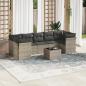 Preview: ARDEBO.de - 8-tlg. Garten-Sofagarnitur mit Kissen Hellgrau Poly Rattan