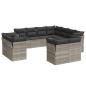 Preview: 11-tlg. Garten-Sofagarnitur mit Kissen Hellgrau Poly Rattan