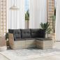 Preview: ARDEBO.de - 4-tlg. Garten-Sofagarnitur mit Kissen Hellgrau Poly Rattan