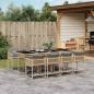 Preview: ARDEBO.de - 9-tlg. Garten-Essgruppe mit Kissen Beigemischung Poly Rattan