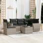 Preview: ARDEBO.de - 6-tlg. Garten-Sofagarnitur mit Kissen Hellgrau Poly Rattan