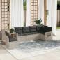 Preview: ARDEBO.de - 6-tlg. Garten-Sofagarnitur mit Kissen Hellgrau Poly Rattan