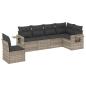 Preview: 6-tlg. Garten-Sofagarnitur mit Kissen Hellgrau Poly Rattan