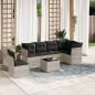 Preview: ARDEBO.de - 7-tlg. Garten-Sofagarnitur mit Kissen Hellgrau Poly Rattan