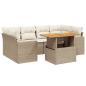 Preview: 7-tlg. Garten-Sofagarnitur mit Kissen Beige Poly Rattan