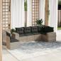 Preview: ARDEBO.de - 6-tlg. Garten-Sofagarnitur mit Kissen Hellgrau Poly Rattan