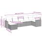 Preview: 7-tlg. Garten-Sofagarnitur mit Kissen Hellgrau Poly Rattan