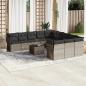 Preview: ARDEBO.de - 12-tlg. Garten-Sofagarnitur mit Kissen Hellgrau Poly Rattan