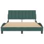 Preview: Bettgestell mit LED-Leuchten Dunkelgrün 140x200 cm Samt