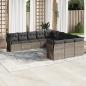 Preview: ARDEBO.de - 11-tlg. Garten-Sofagarnitur mit Kissen Hellgrau Poly Rattan
