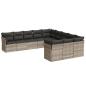 Preview: 11-tlg. Garten-Sofagarnitur mit Kissen Hellgrau Poly Rattan