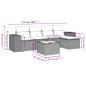 Preview: 6-tlg. Garten-Sofagarnitur mit Kissen Hellgrau Poly Rattan
