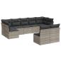 Preview: 9-tlg. Garten-Sofagarnitur mit Kissen Hellgrau Poly Rattan