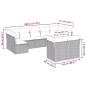 Preview: 9-tlg. Garten-Sofagarnitur mit Kissen Hellgrau Poly Rattan