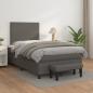 Preview: Boxspringbett mit Matratze Grau 120x190 cm Kunstleder