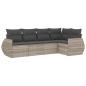 Preview: 5-tlg. Garten-Sofagarnitur mit Kissen Hellgrau Poly Rattan