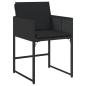 Preview: 7-tlg. Garten-Essgruppe mit Kissen Schwarz Poly Rattan
