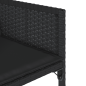 Preview: 7-tlg. Garten-Essgruppe mit Kissen Schwarz Poly Rattan