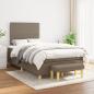 Preview: ARDEBO.de - Boxspringbett mit Matratze Taupe 120x190 cm Stoff