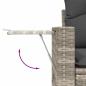 Preview: 3-tlg. Garten-Sofagarnitur mit Kissen Hellgrau Poly Rattan