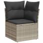 Preview: 6-tlg. Garten-Sofagarnitur mit Kissen Hellgrau Poly Rattan
