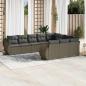 Preview: ARDEBO.de - 10-tlg. Garten-Sofagarnitur mit Kissen Hellgrau Poly Rattan