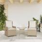 Preview: Gartensessel 2 Stk. Verstellbar Beige Poly Rattan