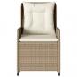Preview: Gartensessel 2 Stk. Verstellbar Beige Poly Rattan