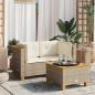 Preview: ARDEBO.de - Garten-Ecksofas mit Kissen 2 Stk. Beige Poly Rattan