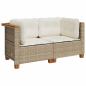 Preview: Garten-Ecksofas mit Kissen 2 Stk. Beige Poly Rattan