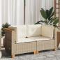 Preview: Garten-Ecksofas mit Kissen 2 Stk. Beige Poly Rattan