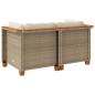 Preview: Garten-Ecksofas mit Kissen 2 Stk. Beige Poly Rattan